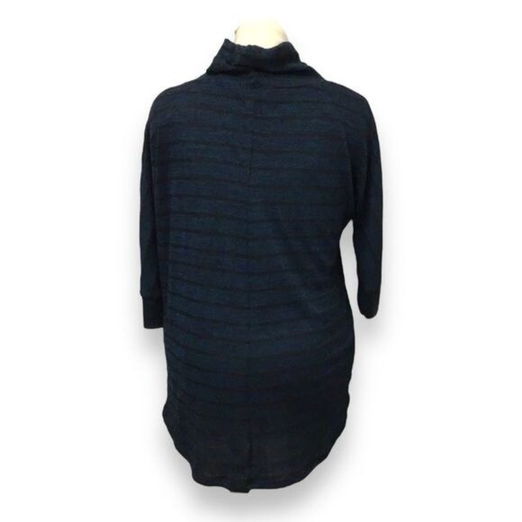 French Laundry Women’s Cowl Neck High-Low Lightweight Sweater, Blue, size L - Picture 3 of 5